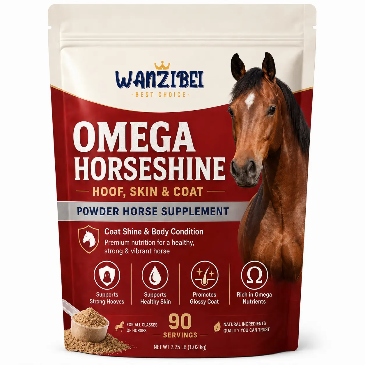 Omega Horseshine Hoof, Skin & Coat Soft Chews for Horses