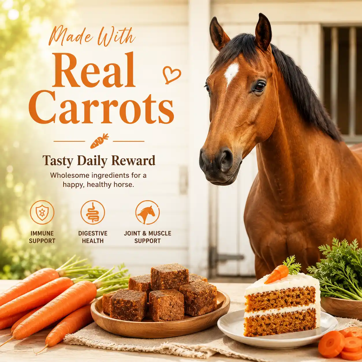 Bite-Sized Carrot Cake Treats for Horses 2