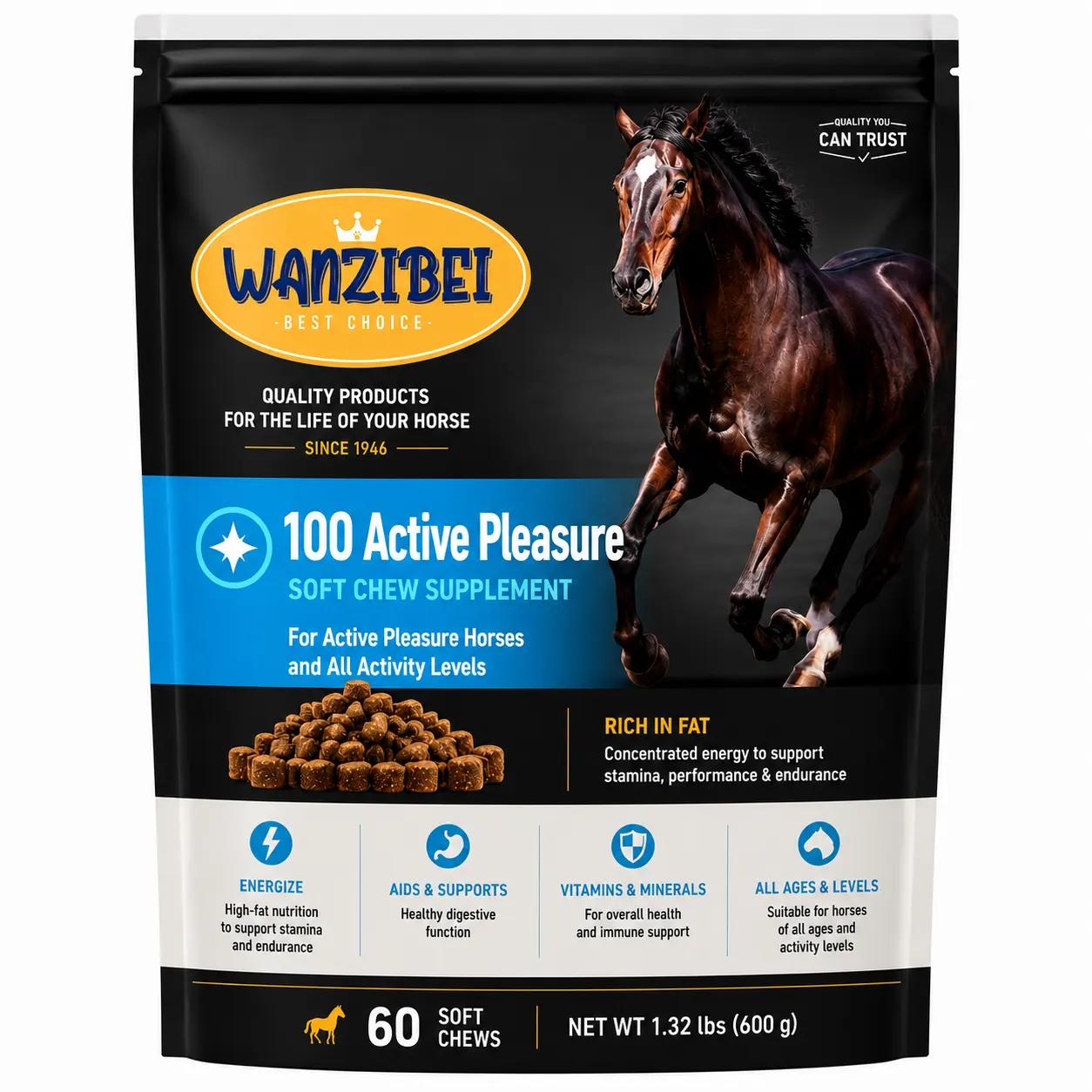 Equine 100 Active Pleasure Soft Chew — WanZIBei Pleasure Horse Supplement