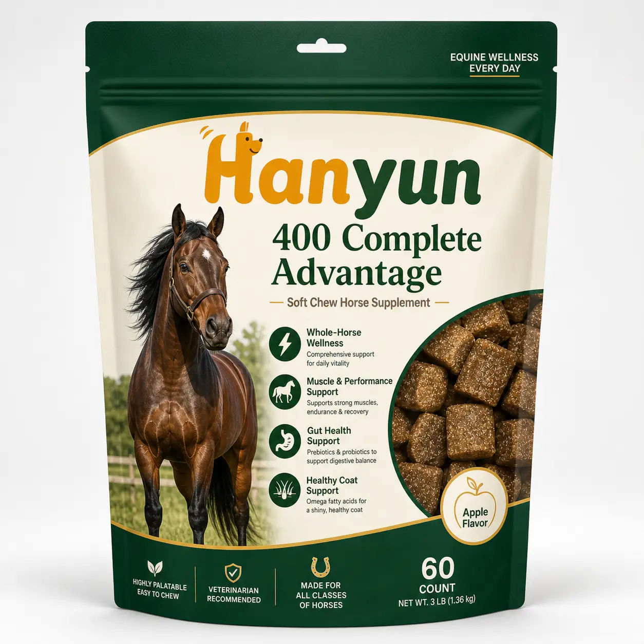 HanYun 400 Complete Advantage Soft Chew Horse Supplement
