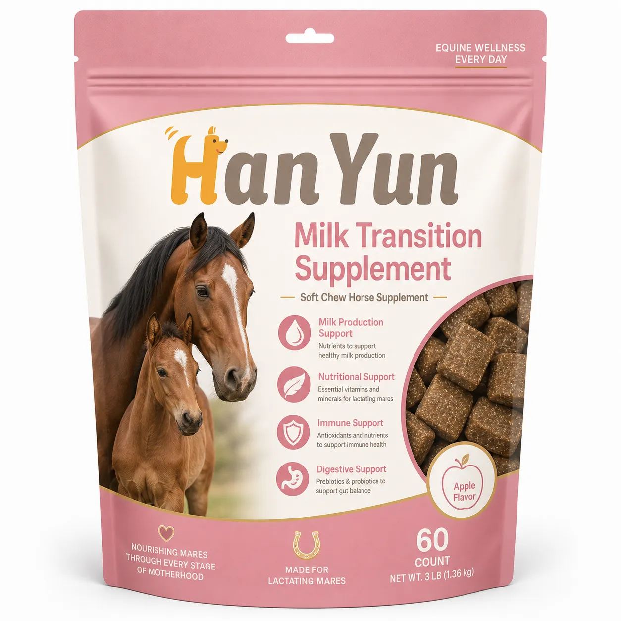 HanYun Milk Transition Supplement Soft Chew Horse Supplement