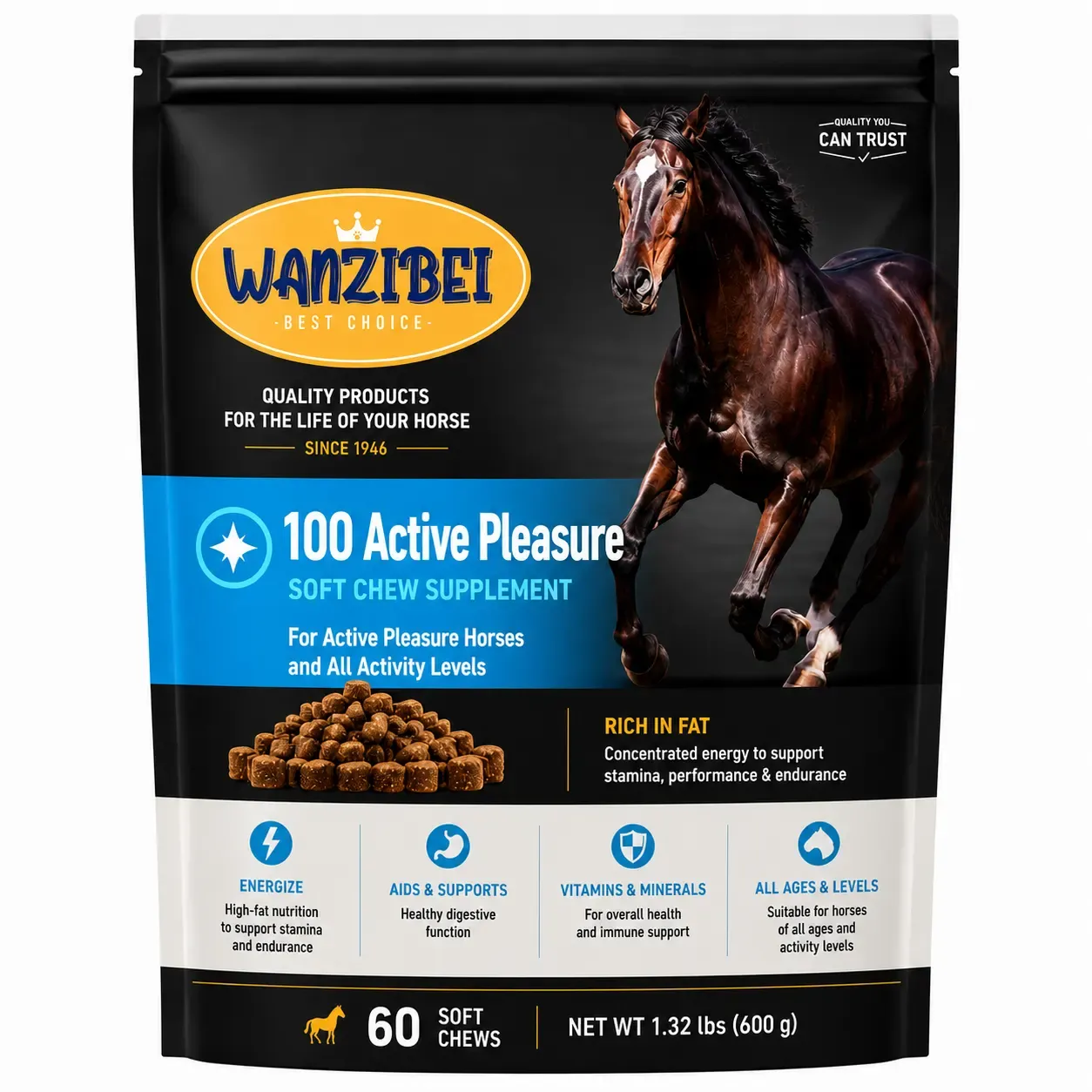 100 Active Pleasure Soft Chews for Horses